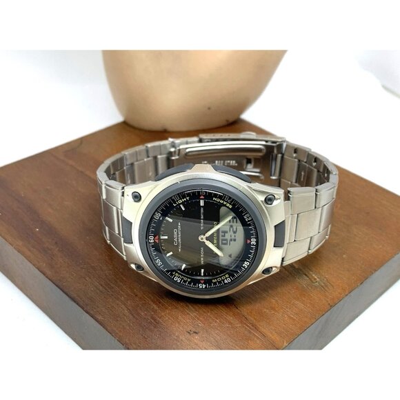 Casio Mens Watch AW80D Illuminator Quartz Black Analog Digital Silver Steel 2747 - Picture 10 of 16